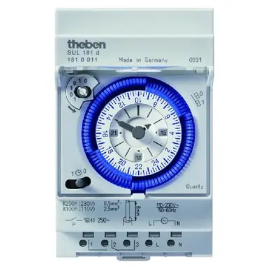 Theben 1810011 SUL 181 d schakelklok 24 uurs segm.schijf gangres. wissel 3 mod