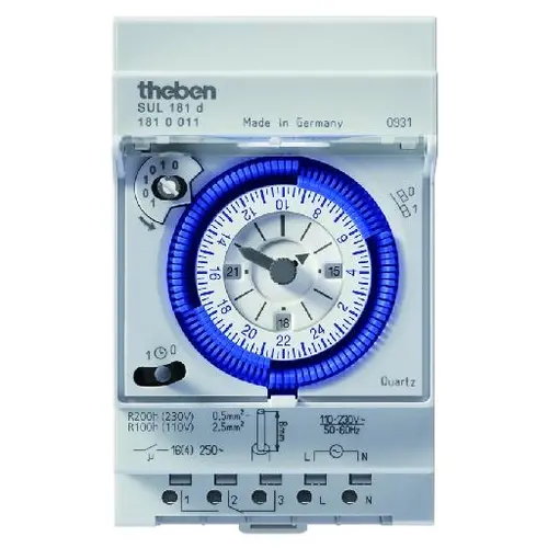 Theben 1810011 SUL 181 d schakelklok 24 uurs segm.schijf gangres. wissel 3 mod
