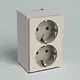 Attema 5580 wandcontactdoos tweevoudig randaarde opbouw