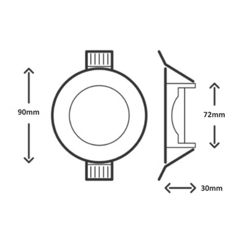 Interlight IL-F90RM frame rond MR16 geborsteld chroom 90mm IP20