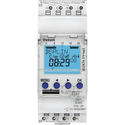 Theben 1740130 SELEKTA 174 top3 Digitale Astro-schakelklok weekprogr. 2 kanaals 2
