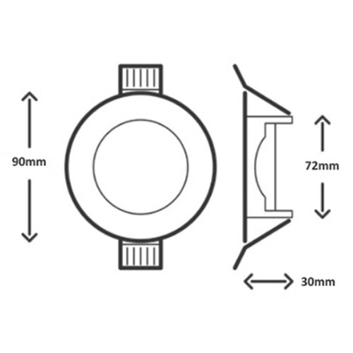 Interlight IL-F90RIPB frame MR16 90mm rond ip65 zwart RAL7021