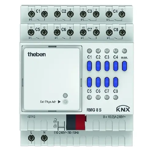 Theben 4930220 RMG 8S 8-voudige schakelactor 16A basismodule