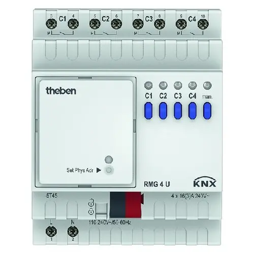 Theben 4930223 KNX schakelactor 4-voudig basismodule