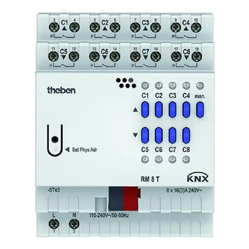Theben 4940200 KNX schakel-/jaloezieactor 8/4-voudig
