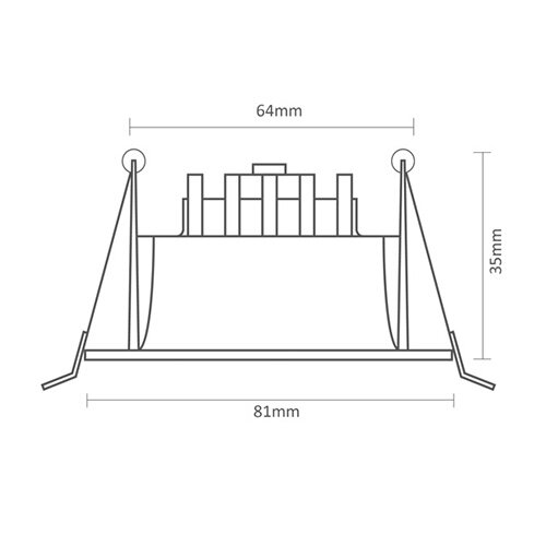 Interlight IL-DCMS8K27W led spot kantelbaar 8W dimbaar + driver 640lm inbouw 2700K wit mat vierkant