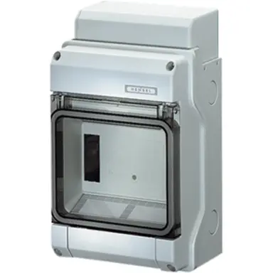 Hensel KV 9106 B verdeelkast 6 modulen 1-rij IP65 238x146x111mm grijs met transparante deur