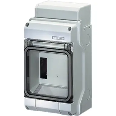 Hensel KV 9104 B verdeelkast 4,5 modulen 1-rij IP65 228x126x111mm grijs met transparante deur