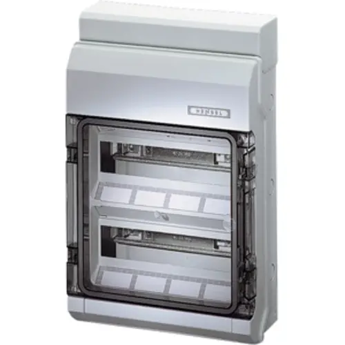 Hensel KV 9224 B verdeelkast 24 modulen 2-rijen IP65 458x295x129mm grijs met transparante deur