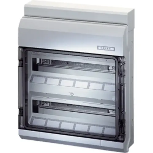 Hensel KV 9236 B verdeelkast 36 modulen 2-rijen IP65 483x403x129mm grijs met transparante deur