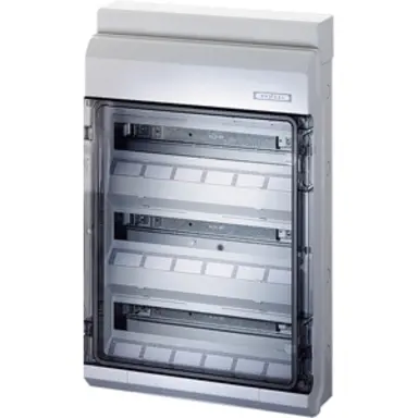 Hensel KV 9354 B verdeelkast 54 modulen 3-rijen IP65 630x403x129mm grijs met transparante deur