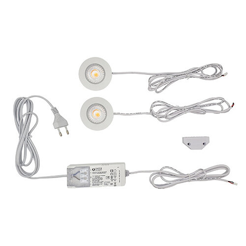 Interlight IL-CBSET27W LED Cabiled set met 2xspot 4W 2700k wit + driver