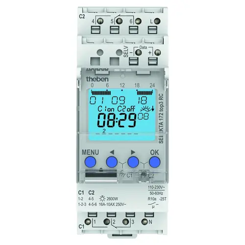 Theben 1720330 Digitale astro-schakelklok 2 kanaals RC