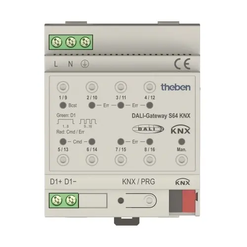 Theben 4940301 DALI-gateway KNX basic S64 1 kanaal 64 DALI drivers