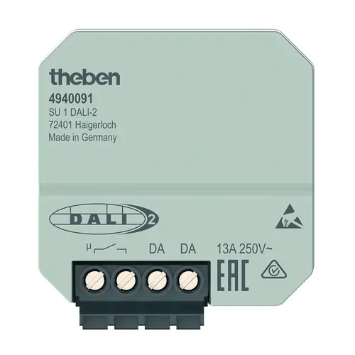 Theben 4940091 DALI-2 schakelactor 1 kanaals voor het besturen van een relaiskontak