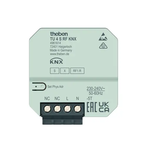Theben 4961614 KNX 4-voudige RF toetsinterface UP KNX Data Secure