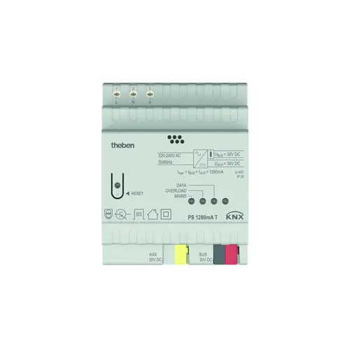 Theben 9070959 KNX spanningsverzorging en bewaking 1280 mA met hulpspanning