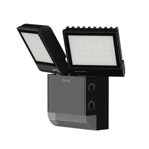 Theben 1020803 LED-straler met bewegingsmelder zwart 4000 K 2x900 lm