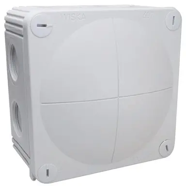 Wiska 308/KV kabeldoos 85x85x51mm met membraan en 3x wartel IP66 lichtgrijs