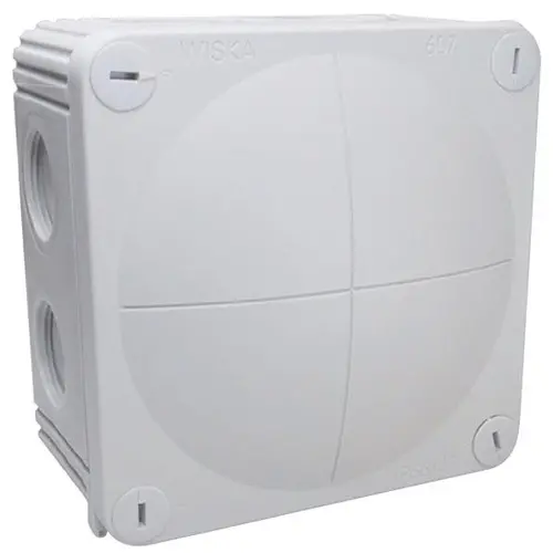 Wiska 308/KV kabeldoos 85x85x51mm met membraan en 3x wartel IP66 lichtgrijs