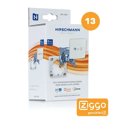 Hirschmann SHOP EDC 1000 E EDC1000E TV/FM wandcontactdoos in-opbouw