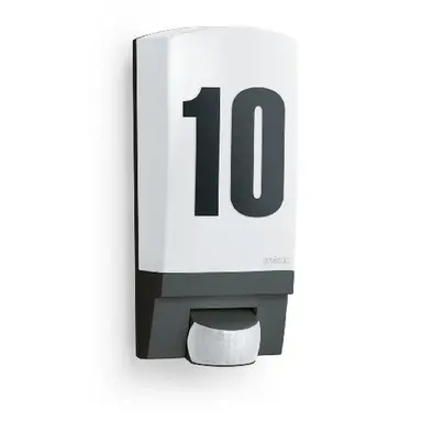 Steinel 650612 wandarmatuur zwart met sensor incl. huisnummer stickervel