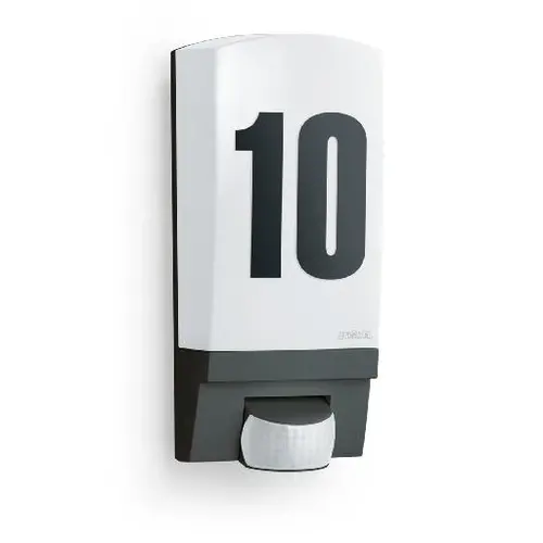 Steinel 650612 wandarmatuur zwart met sensor incl. huisnummer stickervel