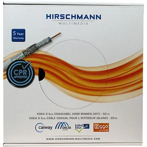 Hirschmann KOKA 9 ECA/50 M KOKA 9 TS ECA 4G-Proof coax-kabel rol 50 meter