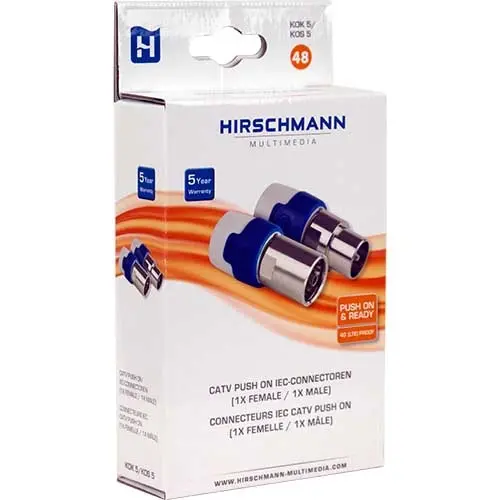 Hirschmann SHOP KOK5/KOS5 set van KOK 5 en KOS 5 IEC COAX-connector recht