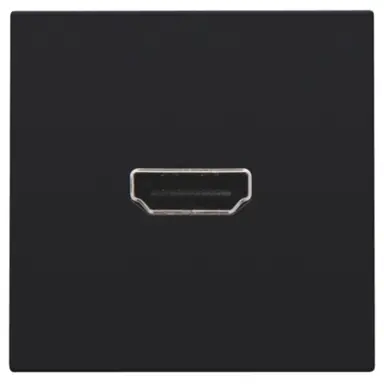 Niko 200-69417 afwerkingsset met HDMI naar HDMI aansluiting piano black coated