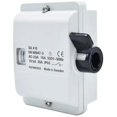 Norwesco SA416 werkschakelaar 4P 16A M20 IP54 grijs