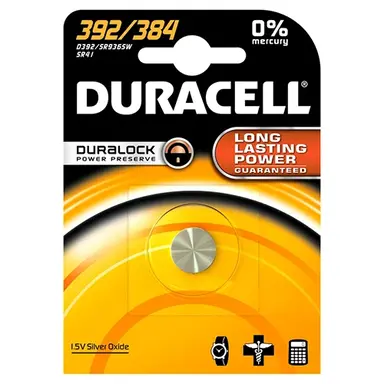 Duracell D 392 knoopcel batterij SR 41 1.55V 42mAh