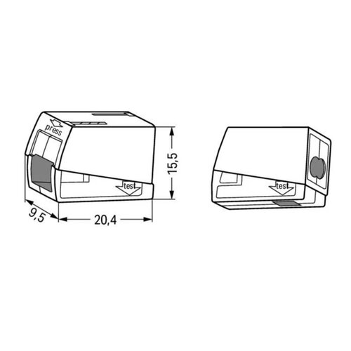 Wago 224-112 lasklem 3-voudig wit set van 100 stuks