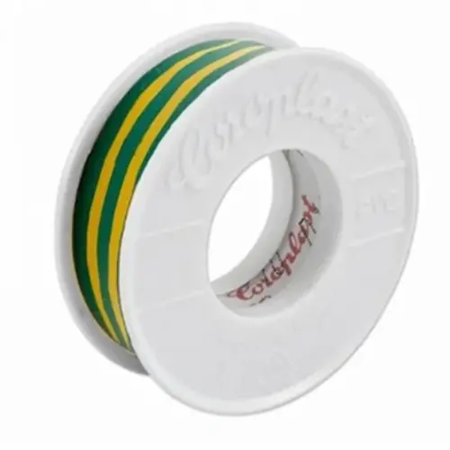 Coroplast CRP 10X15 GG tape serie 302 15mm x 10mtr d=0.15 groen/geel