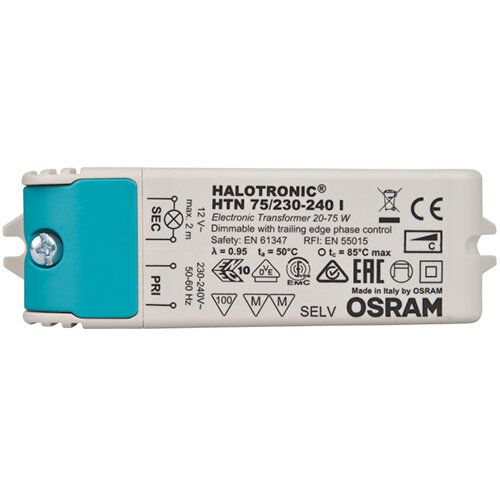 Osram HTN 75 halogeentrafo compact 20-75 Watt output 12V
