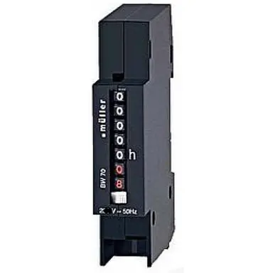 Muller BW70 18 24V urenteller analoog 24V AC 50Hz 1TE DIN-rail zwart 70.18 245