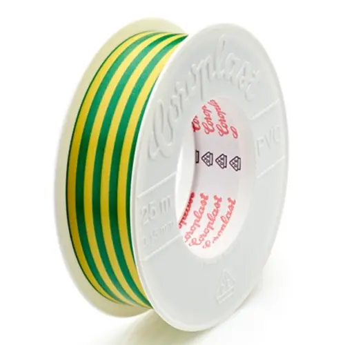 Coroplast CRP 25X25 GG tape serie 302 25mm x 25mtr d=0.15mm geel/groen