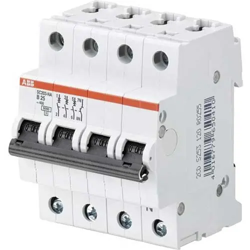 ABB SC 203 C16 NA installatieautomaat 3p+N 16A C-karakteristiek 6kA SC203C16NA