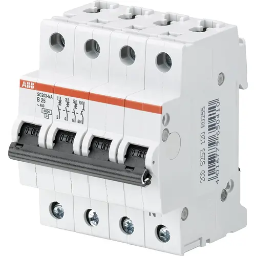 ABB SC 203 C20 NA installatieautomaat 3p+N 20A C-karakteristiek 6kA SC203C20NA