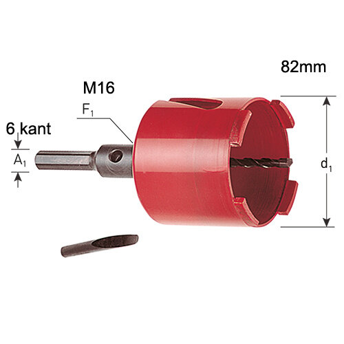 Rotec 764.0082 dozenboor 82 mm inclusief zeskantadapter en centreerboor