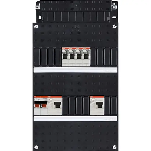 ABB Haf HADR3232-22+H42 groepenkast 1-fase 4-groepen 16A  2x-aardlekschakelaar + hoofdschakelaar (zonder onderbak)