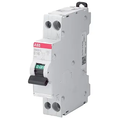 ABB SN201 L-B20 installatieautomaat 1p+N 20A B-karakteristiek 4,5-6kA SN201L-B20