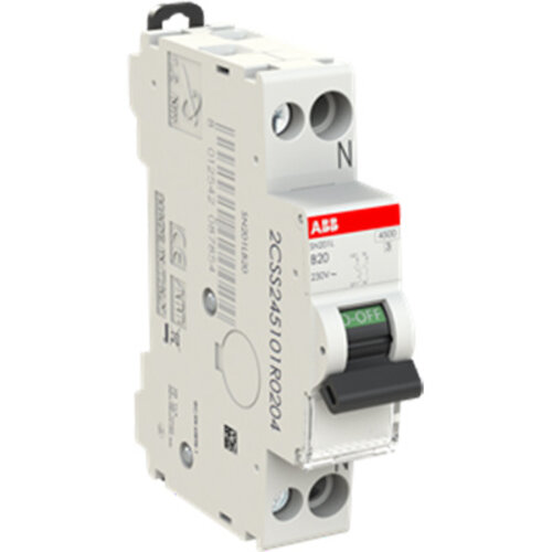 ABB SN201 L-B20 installatieautomaat 1p+N 20A B-karakteristiek 4,5-6kA SN201L-B20