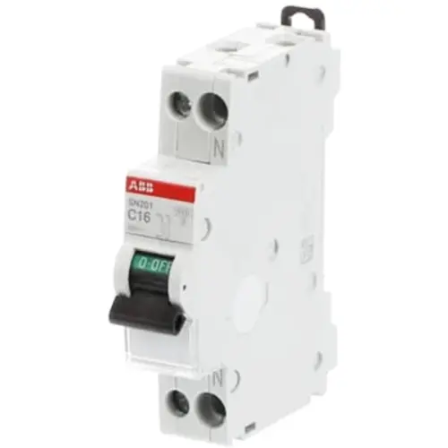 ABB SN201-C16 installatieautomaat 1p+N 16A C-karakteristiek 6kA