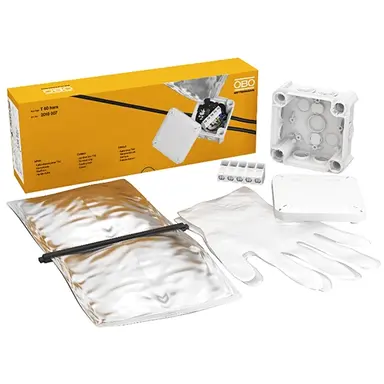 OBO 2010007 gietharspakket T60 kabeldoos 114 x 114 x 57 mm incl. giethars