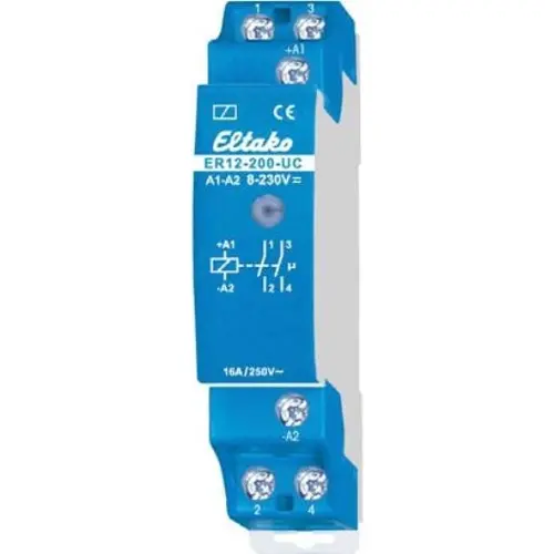 Eltako ER12-200-UC schakelrelais 2 NO potentiaalvrij 16A/250V. multispanning stuurspanning
