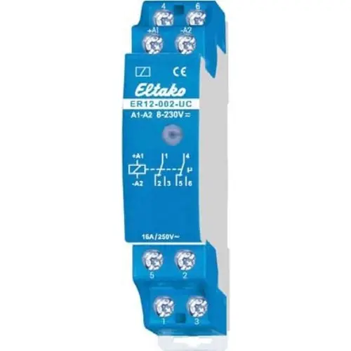 Eltako ER12-002-UC schakelrelais 2 CO potentiaalvrij 16A/250V. multispanning stuurspanning