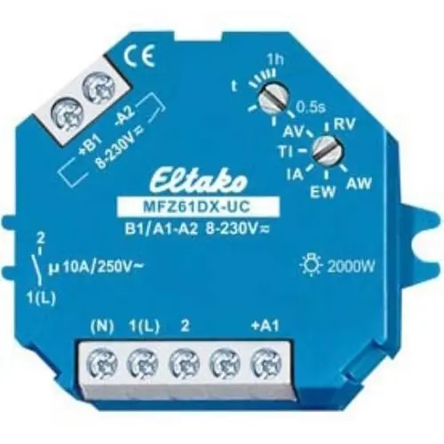 Eltako MFZ61DX-UC multifunctioneel tijdrelais 6 functies 1 NO niet pot.vrij 10A/250V