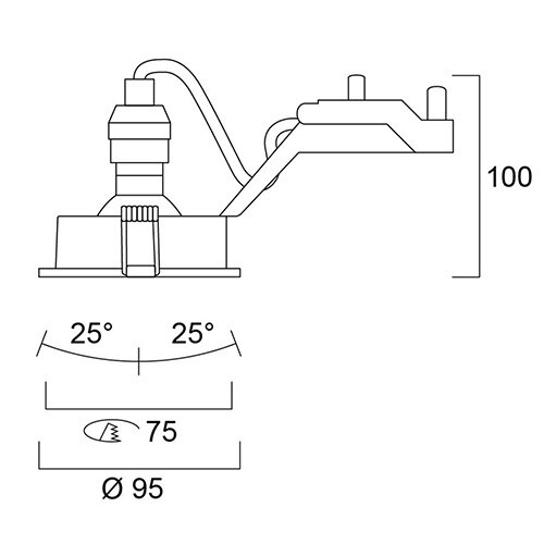 Lumiance 3084060 inbouwspot Trend 75 verstelbaar IP44 wit GU10 fitting