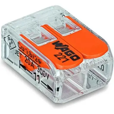 Wago 221-412 lasklem 2-voudig 0.2 - 4 mm² met hevel 100 stuks